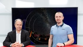 Astronom Pavel Suchan byl hostem pořadu Epicentrum dne 14. 1. 2020. Vpravo moderátor Bohuslav Štěpánek.