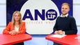 Europoslankyně Dita Charanzová (ANO) byla hostem pořadu Epicentrum, vysílaného dne 30.4.2019. Vpravo moderátor Jakub Veinlich.