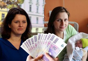 Ministryně práce Jana Maláčová z ČSSD (vlevo) prosadila navýšení rodičovského příspěvku o 80 tisíc korun.