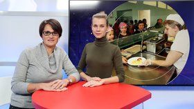 Odbornice pro vzdělávání Miluše Vondráková hovořila 10.12. 2018 v pořadu Epicentrum na téma obědy zdarma do škol. Vpravo moderátorka Markéta Volfová.
