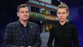 Psycholog Štěpán Vymětal byl hostem pořadu Epicentrum dne 11.12.2019. Vpravo moderátorka Markéta Volfová.