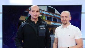 Náměstek policejního prezidenta Martin Vondrášek byl hostem pořadu Epicentrum dne 11.12.2019. Vpravo moderátor Bohuslav Štěpánek