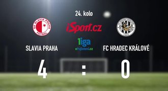 CELÝ SESTŘIH: Slavia - Hradec 4:0. Vysokou výhru řídil kapitán Škoda