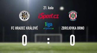 CELÝ SESTŘIH: Hradec Králové - Brno 0:0. Domácí posedmé v řadě nevyhráli