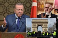 Erdogan bude jednat s Putinem i Merkelovou o Sýrii. Macron se předtím střetl s kritikem