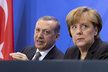 Turecký prezident Erdogan s německou kancléřkou Angelou merkel
