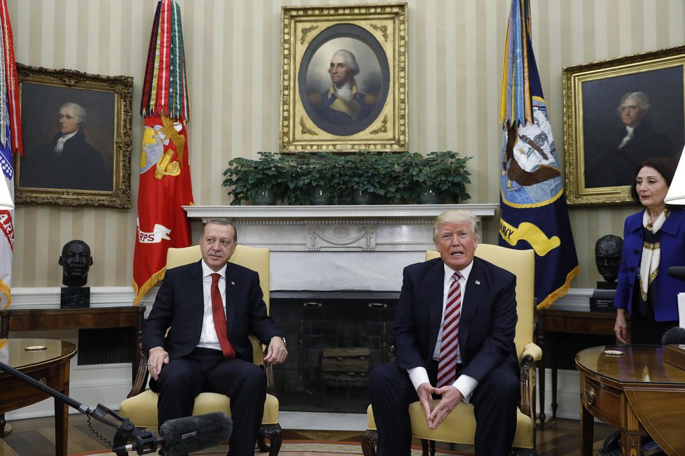 Turecký prezident Erdogan při návštěvě USA