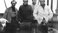 Čtyřčlenná výprava k jižnímu pólu: zleva Frank Wild, Ernest Shackleton, Eric Marshall a Jameson Adams