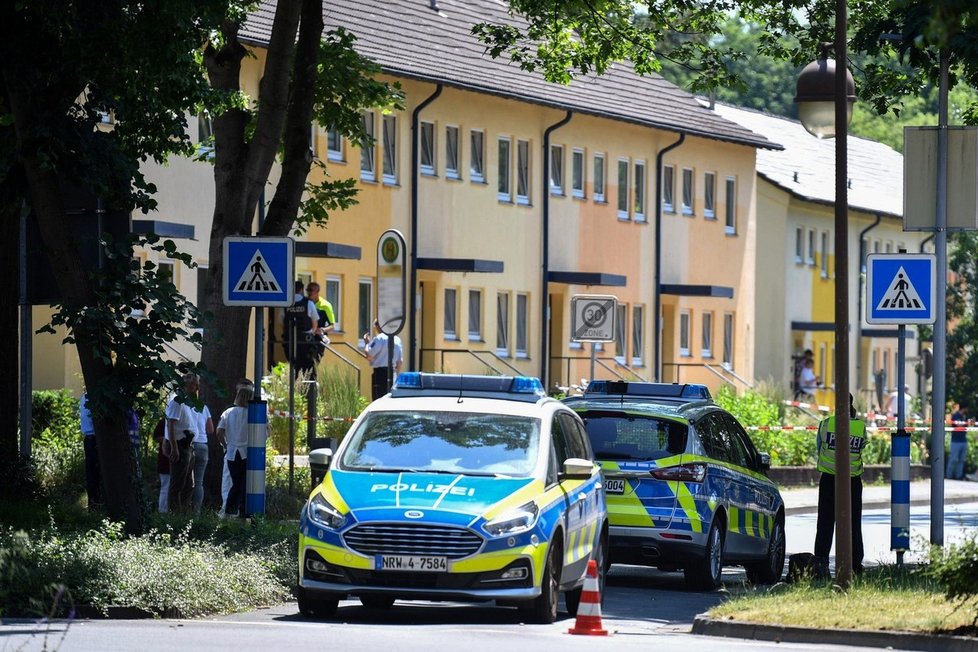 Policie na místě činu v německém Espelkampu.