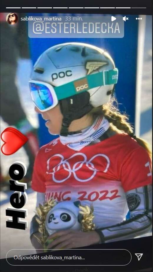 Gratulace od Martiny Sáblíkové pro Ester Ledeckou Gratulace od Martiny Sáblíkové pro Ester Ledeckou