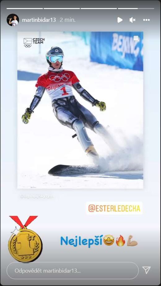 Gratulace od Martina Bidaře pro Ester Ledeckou Gratulace od Martina Bidaře pro Ester Ledeckou
