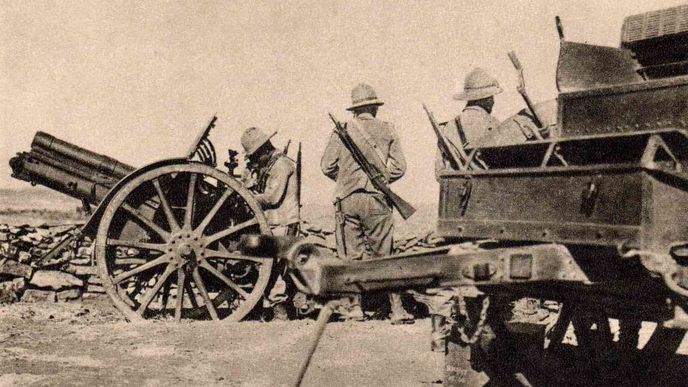 Italské dělostřelectvo u Tembienu