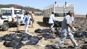 Snímky letecké havárie v Etiopii.
