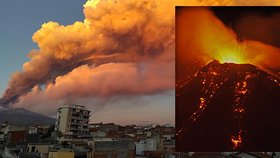 Sopka Etna se opět probudila k životu. Mohutný kouř zastavil i provoz letiště