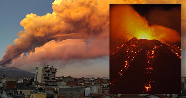 Sopka Etna se opět probudila k životu. Mohutný kouř zastavil i provoz letiště