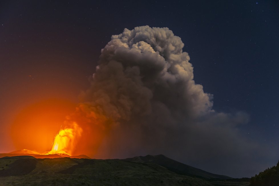 Sicilská sopka Etna, (29.05.2021).