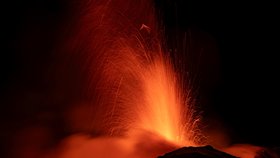Erupce vulkánu Etna (14.8.2023)