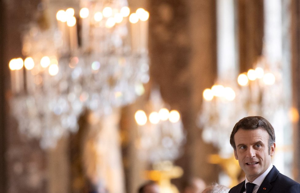 Emmanuel Macron, hostitel Evropské rady ve Versailles 10. března.