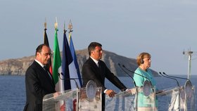 Merkelová, Hollande a Renzi hovořili o nových impulzech pro EU.