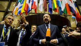 Předseda Evropské rady Charles Michel na summitu EU (14.12.2023)