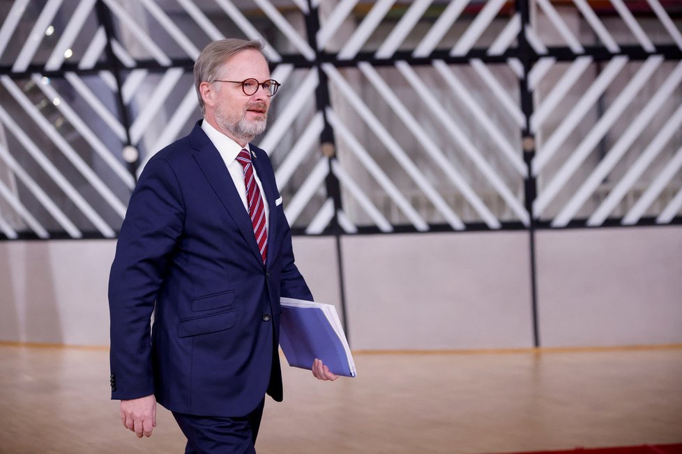 Český premiér Fiala na summitu v Bruselu (15. 12. 2022)
