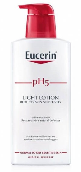 Tělové mléko s lehkou texturou, Eucerin pH5, 479 Kč (400 ml), koupíte v síti lékáren