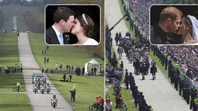 Srovnání obrazem: Na svatbě Harryho davy, na veselce Eugenie prázdno