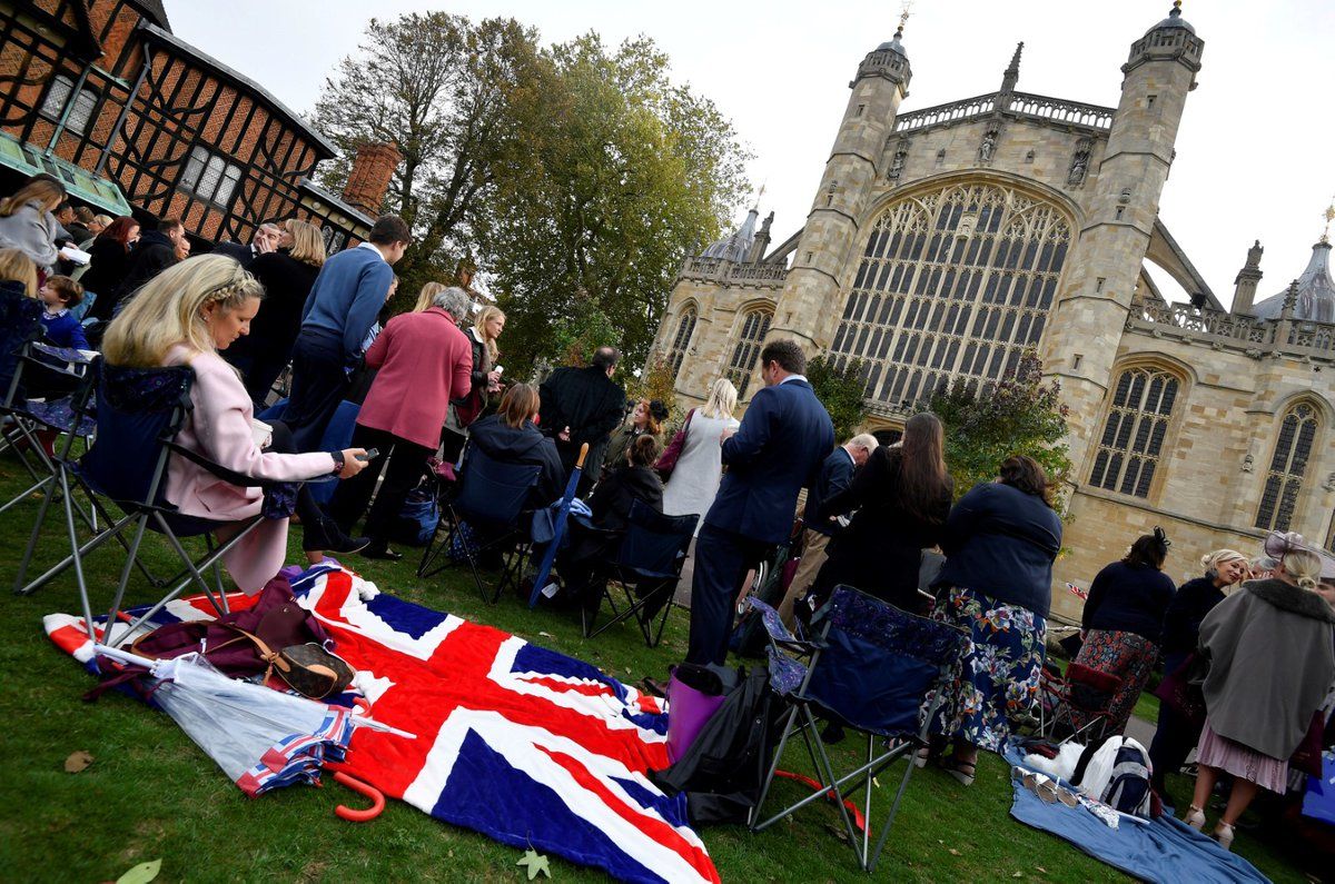 Hrad Windsor těsně před svatbou Eugenie