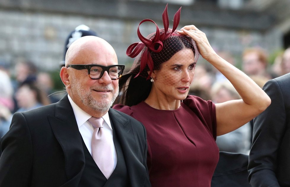 Demi Moore na svatbě princezny Eugenie