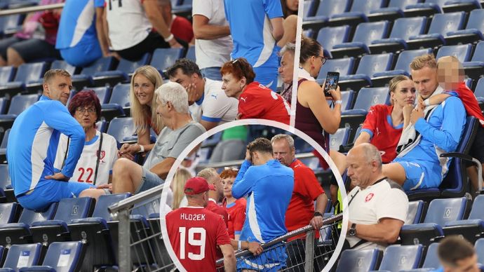 Hráči hledali po krachu útěchu u rodin na tribuně.