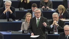 Předseda Evropské komise Jean-Claude Juncker v europarlamentu