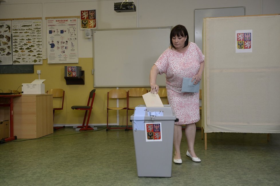 K eurovolbám oblékla Ivana Zemanová  růžovo-bílý kostýmek