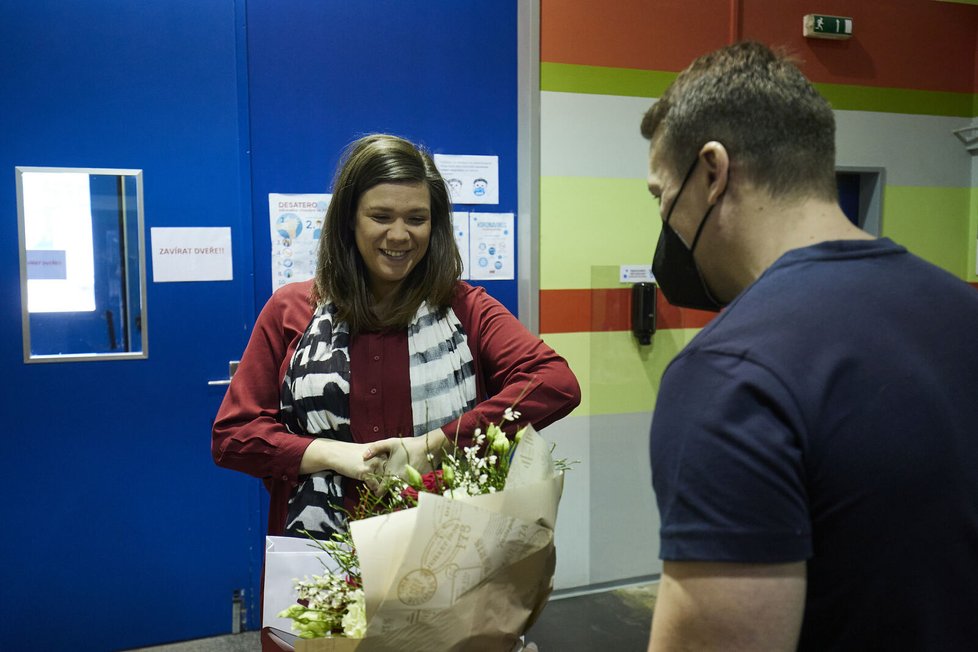 Poslední natáčecí den Evy Hacurové před mateřskou dovolenou