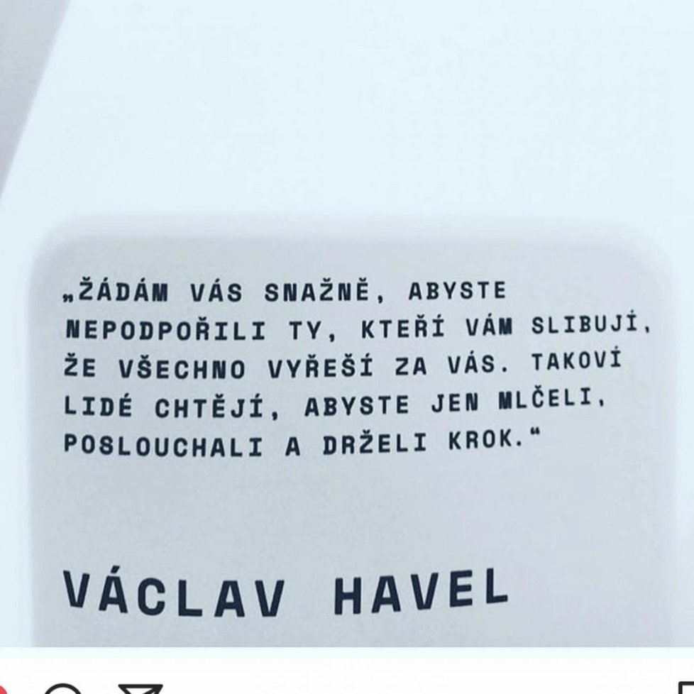 Eva Holubová sdílela Havlovy citáty.