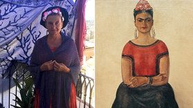 Herečka Eva Holubová se stylizovala do podoby Fridy Kahlo