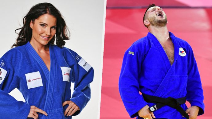 Eva Krpálková v manželově kimonu.