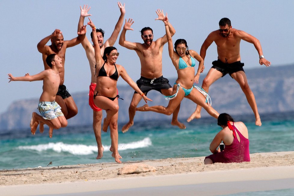 Eva Longoria na dovolené na ostrově Formentera