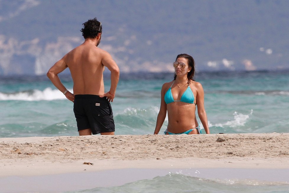 Eva Longoria na dovolené na ostrově Formentera.