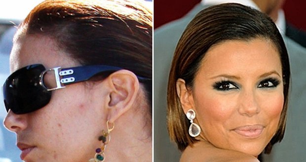 Eva Longoria bez makeupu a s ním