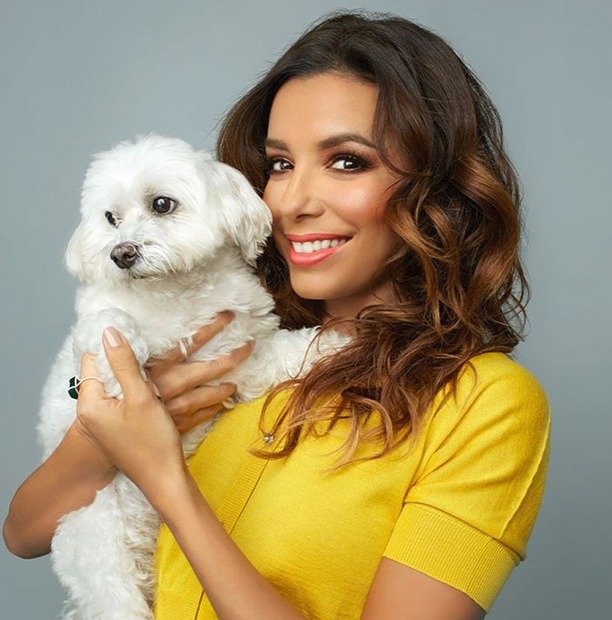 Eva Longoria s pejskem Jinxym, který zemřel