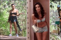 Sexy herečka Eva Longoria s rodinou: Horská túra v podprsence!