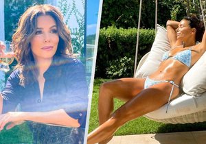 Eva Longoria ukázala tělo v bikinách.