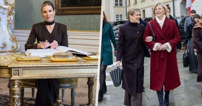 Úsměvy prvních dam. U Pavlových byla návštěva z Polska: Eva s Martou bok po boku