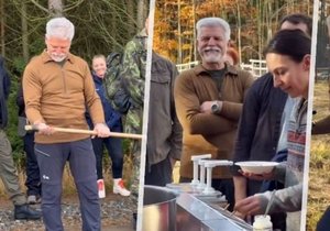 Pavel s Evou na „brigádě“ v Lánech: Se zaměstnanci sázeli stromy