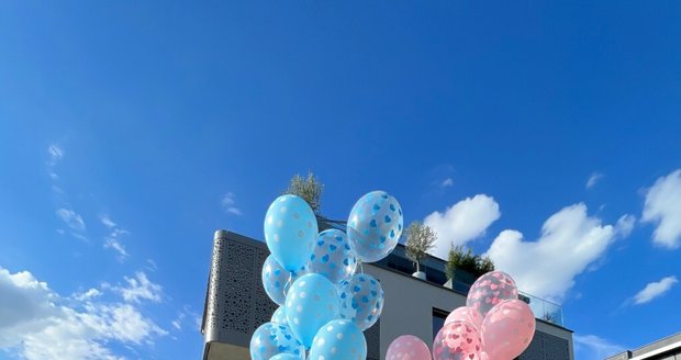 Eva Perkausová pomocí balonků oznamovala pohlaví miminka