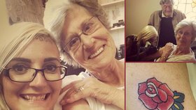 Nikdy není pozdě: Důchodkyně se nechala potetovat vlastní vnučkou