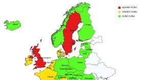 Cestování po Evropě: Semafor zemí podle Vlády ČR