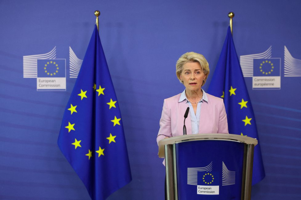 Šéfka eurokomise Ursula von der Leynová na tiskovce (7.9.2022)