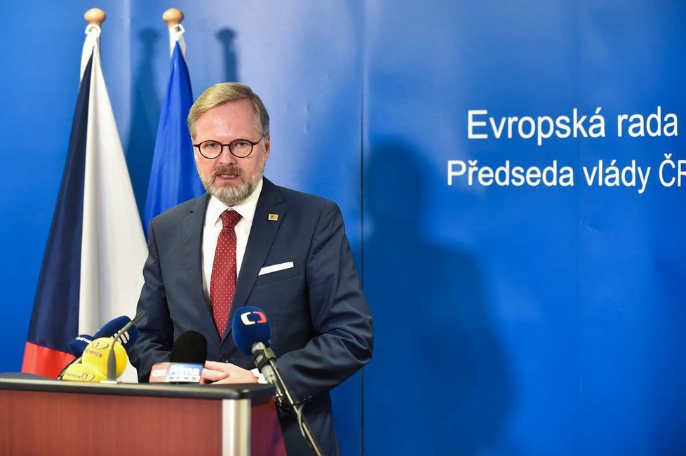 Premiér Petr Fiala na Evropské radě.