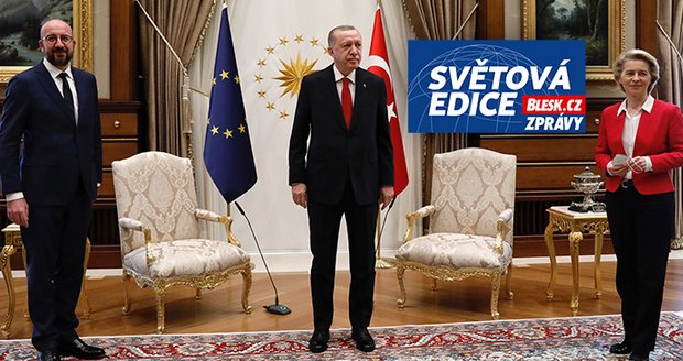 Urážka žen? Šéfka eurokomise nedostala od hostitele Erdogana křeslo, muži ano